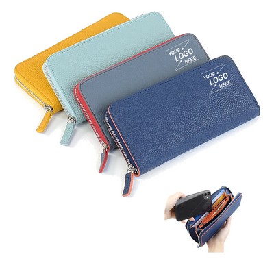 Women's Small PU Leather Wallet with Zipper