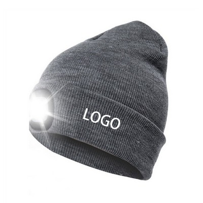 Acrylic Fibre Led Light Up Knit Hat Beanie