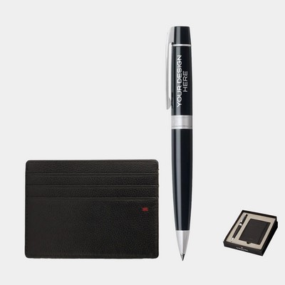 SHEAFFER® Executive Gift Set Glossy Black 300 Ballpoint Pen with Credit Card Holder