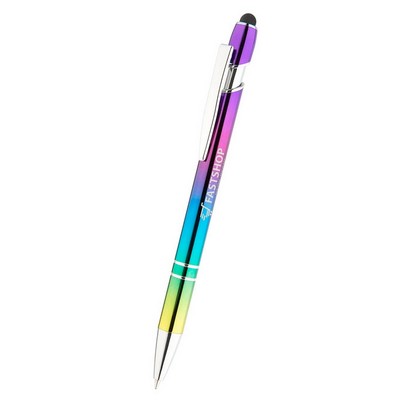 Velvet Iridescent Metal Pen with Stylus