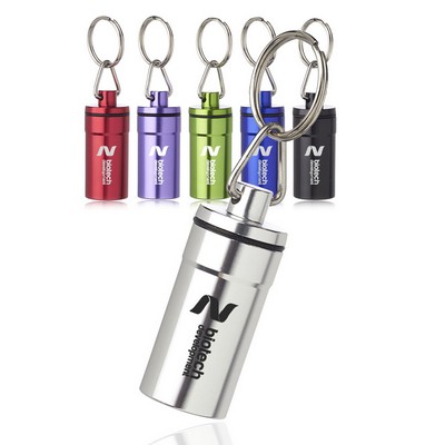 Metallic Aluminum Pill Bottle Keychains