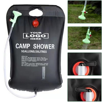 Portable 5 Gallon Camping Shower Bag with Showerhead