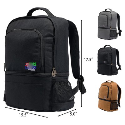 Insulated 24 Can Two Compartment Cooler Backpack Fully-Insulated Base