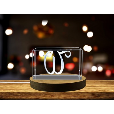 Elegant 3D Crystal Engraved the Alphabet Letter W - Thoughtful Keepsake Gift