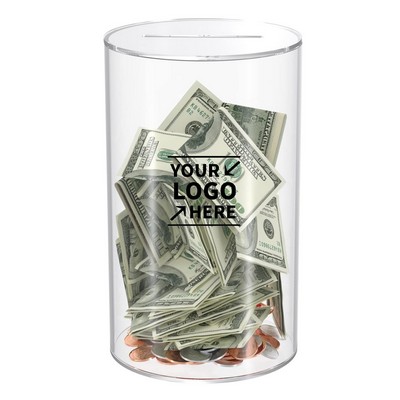 Clear Cylinder Piggy Bank