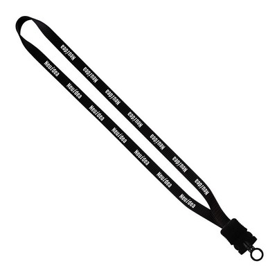 ½" Smooth Nylon Lanyard w/Plastic Snap Buckle Release & O-Ring