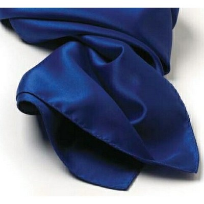 Royal Blue Polyester Satin Scarf - 30"x30"