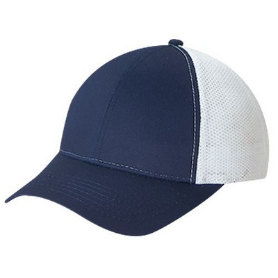 Contour Polycotton/Polyester Cap w/Mesh Back (2-Toned)