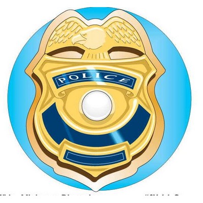 Police Badge Acrylic Coaster w/Felt Back