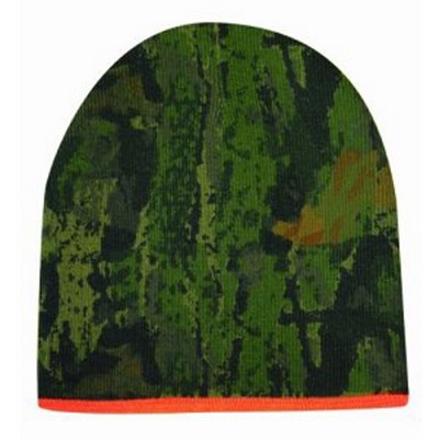 Reversible Camo Neon Orange Beanie