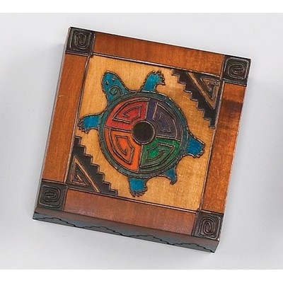 Bryon Allen Brown Wood Box Turtle Decoration (3 7/8"x3 7/8"x1 1/2")