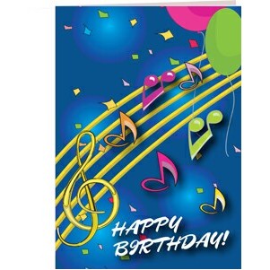 Music Notes Birthday Greeting Card