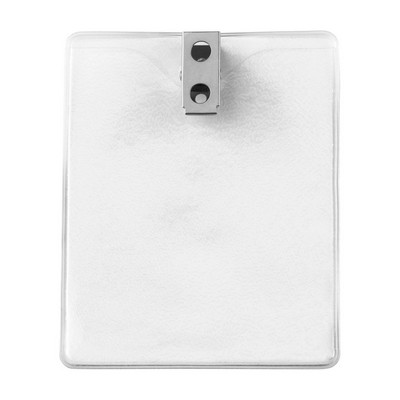 3.30" W x 4.30" H - Vertical Clear Vinyl Badge Holder (Blank)