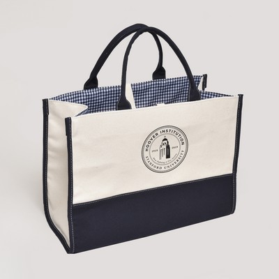 Medium Canvas Gingham Tote