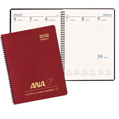 Professional Weekly Desk Appointment Planner w/ Cobblestone Cover