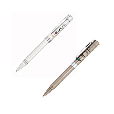 Bradley Brass Ballpoint Pen w/Gleaming Chrome Accents