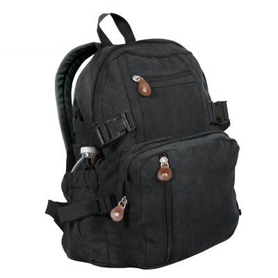 Black Vintage Compact Backpack