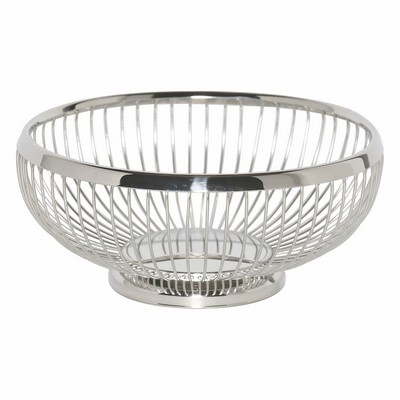 9'' Round Polished Standard Wire Basket