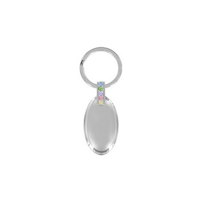 Sparkling Oval Keychain Embellished with quality Crystals (Domestic Production)