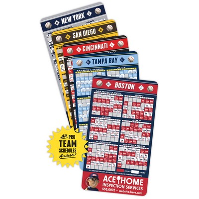 Magnet Sport Schedules - 4x7 Baseball Round Corners - 20 mil.