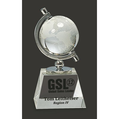 Global-CB Optical Crystal Globe Award - 6'' H