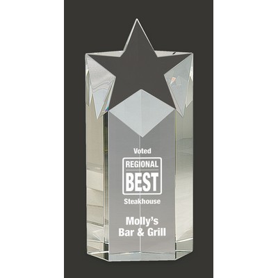 Star Prism Crystal Star Tower Award M - 9'' H