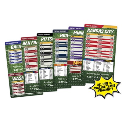 Magnet Sport Schedules - 3.5x6 Football Round Corners - 25 mil.