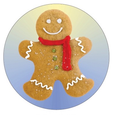 Gingerbread Man Round Metal Photo Magnet (2.5" Diameter)