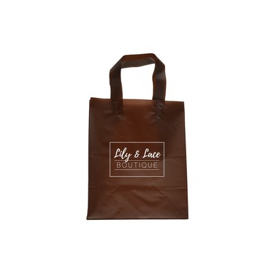 Frosted Espresso Brown Colored Poly Flexi-Loop Bag/ 4 Mil (8"x5"x10")