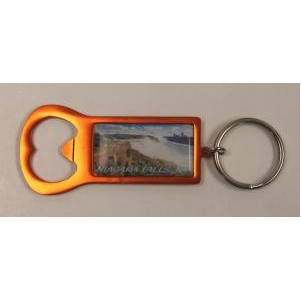 Gold/Orange Aluminum Bottle Opener Key Tag