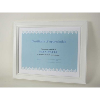 White Wood Certificate Frame - 8.5x11