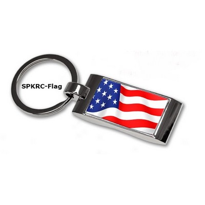 Stock USA Flag Key Tag