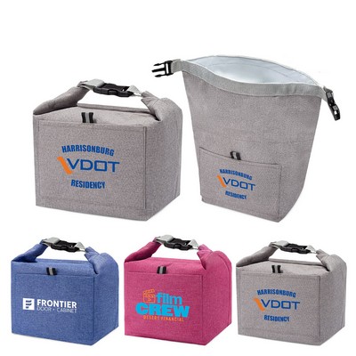 Insulated Lunch Cooler Bag w/ Exterior Pocket & Air Tight Seal