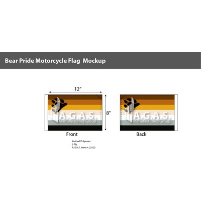 Bear Pride Motorcycle Flag 6"X9"