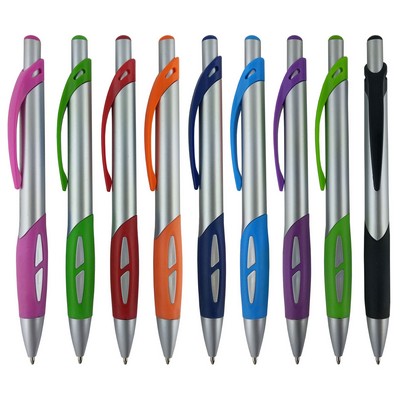 Boston S Ballpoint Pen with Colored Rubber Grip