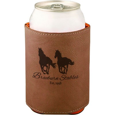 Beverage Holder, Dark Brown Faux Leather