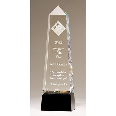 Obelisk Crystal Award (2 7/8" x 9 3/4")