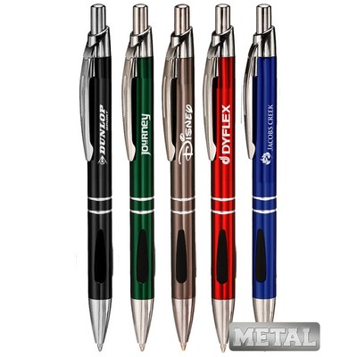 Union Printed, Promotional - Ornate - Colored Metal clicker Pen