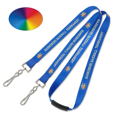 RUSH 3/4" Custom Dye Sublimated Event Lanyards with 2 Hooks