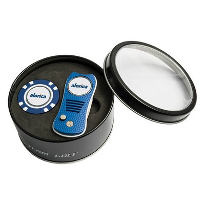 Team Golf® Switchblade Tin with Poker Chip Ball Marker