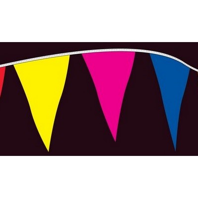 60' Fluorescent Standard Plasticloth Pennants w/24 Per String (Style F)