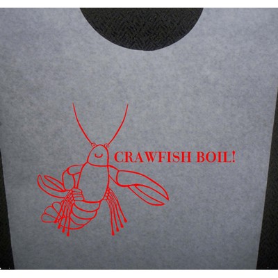 Stock Crawfish Boil Design Poly Backed Paper Bibs w/Ties Minimum 25 bibs.