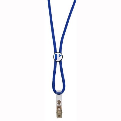 Power Cord Lanyard w/ Adjustable Round Slider with sticker and dome