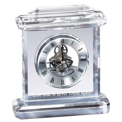 On Track! Crystal Clock Recognition Award - 6 1/4'' x 7''