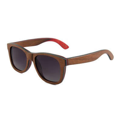 Layered Maple Wood Sunglasses - Brown Frames