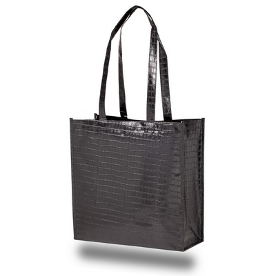 Glam Metallic Croc Shopper Bag - blank (14"x14"x5.5")