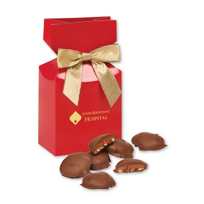 Red Gift Box w/Caramel Pecan Clusters