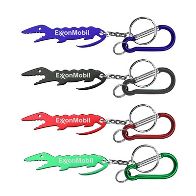 Alligator/ Crocodile Shape Bottle Opener with Key Chain & Carabiner