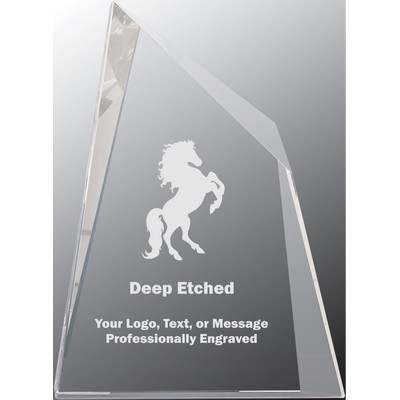 6 1/2" x 8 3/4" Crystal Facet Wedge Award