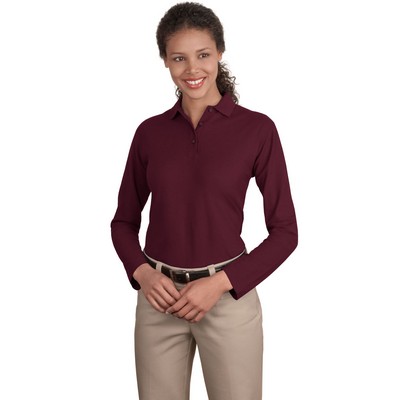 Port Authority® Ladies' Silk Touch™ Long Sleeve Polo Shirt